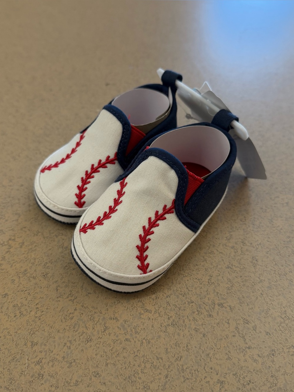 Rising Star Baseball Embroidered Slip On Shoes Toddler Size 2 6-9
Months